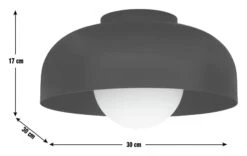 Habitat Modern Globe Metal Bathroom Ceiling Light - Black 10 Habitat Modern Globe Metal Bathroom Ceiling Light - Black -Habitat 1233584 R E001
