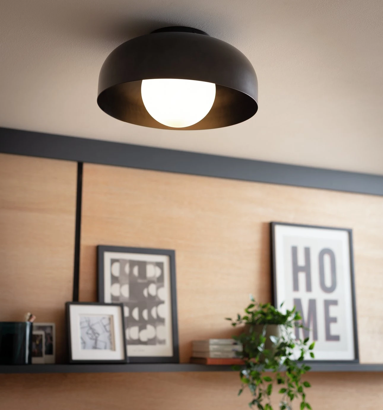 Habitat Modern Globe Metal Bathroom Ceiling Light - Black 8 Habitat Modern Globe Metal Bathroom Ceiling Light - Black - Image 6