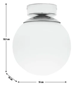 Habitat Opal Glass Bathroom Flush Ceiling Light - White 10 Habitat Opal Glass Bathroom Flush Ceiling Light - White -Habitat 1233759 R E001
