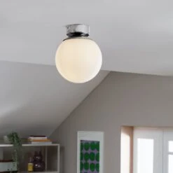 Habitat Opal Glass Bathroom Flush Ceiling Light - White 13 Habitat Opal Glass Bathroom Flush Ceiling Light - White -Habitat 1233759 R Z002C