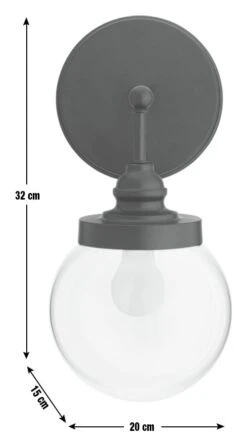 Habitat Globe Metal Bathroom Wall Light - Black 9 Habitat Globe Metal Bathroom Wall Light - Black -Habitat 1233773 R E001