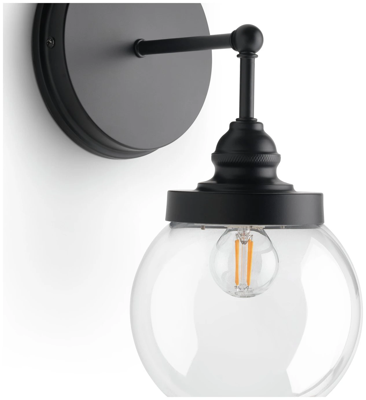 Habitat Globe Metal Bathroom Wall Light - Black 6 Habitat Globe Metal Bathroom Wall Light - Black - Image 4