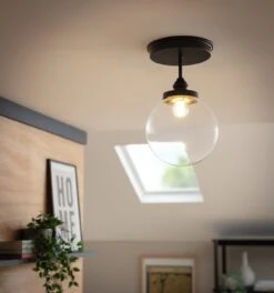 Habitat Globe Metal Bathroom Pendant Light - Black -Habitat 1233797 R Z002C