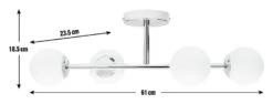Habitat Metal 4 Light Bathroom Flush Ceiling Light - Chrome 10 Habitat Metal 4 Light Bathroom Flush Ceiling Light - Chrome -Habitat 1233807 R E001