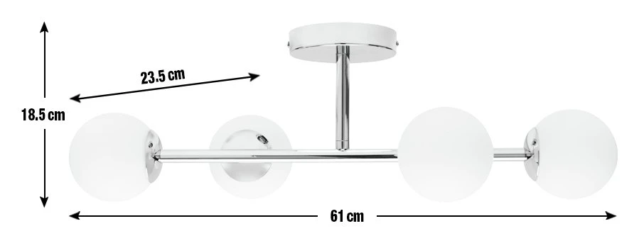 Habitat Metal 4 Light Bathroom Flush Ceiling Light - Chrome 5 Habitat Metal 4 Light Bathroom Flush Ceiling Light - Chrome - Image 3