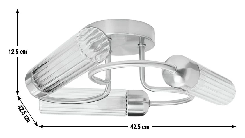 Habitat Ribbed Metal 3 Light Bathroom Ceiling Light - Gold 5 Habitat Ribbed Metal 3 Light Bathroom Ceiling Light - Gold - Image 3