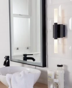 Habitat Metal 2 Light LED Bathroom Wall Light - Black -Habitat 1233876 R Z002C