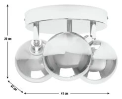 Habitat Globe Metal Bathroom Flush To Ceiling Light - Silver 10 Habitat Globe Metal Bathroom Flush To Ceiling Light - Silver -Habitat 1233883 R E001