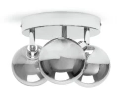 Habitat Globe Metal Bathroom Flush To Ceiling Light - Silver 9 Habitat Globe Metal Bathroom Flush To Ceiling Light - Silver -Habitat 1233883 R Z001C
