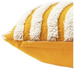 Habitat Geo Tufted Cushion - Yellow & White - 60x30cm -Habitat 1240209 R Z004A