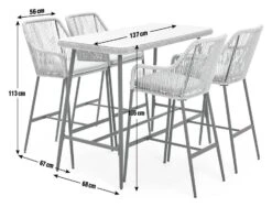 Habitat Malta 4 Seater Rattan Effect Garden Bar Set -Natural 13 Habitat Malta 4 Seater Rattan Effect Garden Bar Set -Natural -Habitat 1242245 R E001