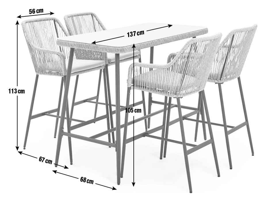 Habitat Malta 4 Seater Rattan Effect Garden Bar Set -Natural 6 Habitat Malta 4 Seater Rattan Effect Garden Bar Set -Natural - Image 4