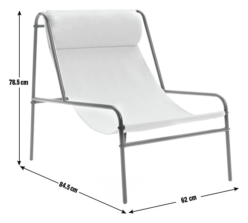 Habitat Teka Metal Garden Chair - Cream 5 Habitat Teka Metal Garden Chair - Cream - Image 3