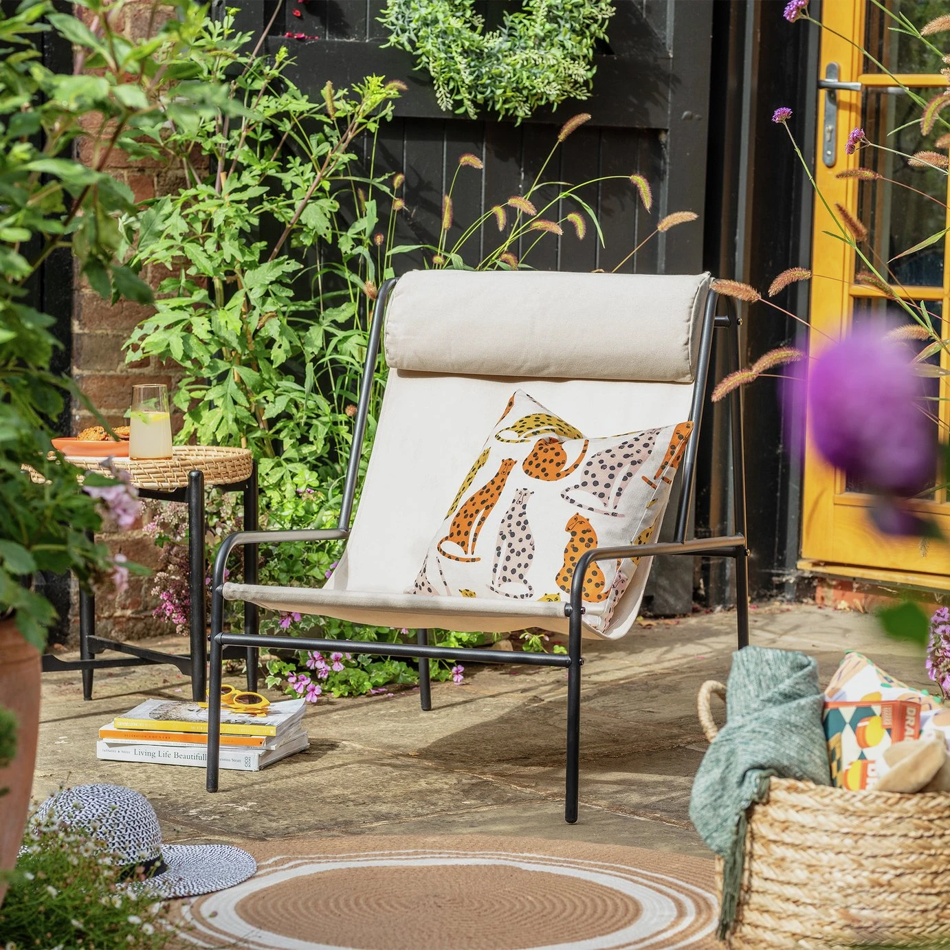 Habitat Teka Metal Garden Chair - Cream 3 Habitat Teka Metal Garden Chair - Cream