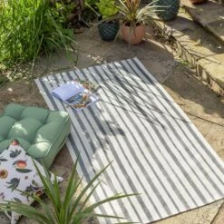 Habitat Grey Stripe Outdoor Rug 10 Habitat Grey Stripe Outdoor Rug -Habitat 1340367 R Z002C
