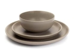 Habitat Mushroom 12 Piece Stoneware Dinner Set - Mushroom -Habitat 1341108 R Z002A
