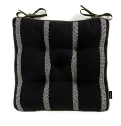 Habitat Woven Stripe Pack Of 2 Seat Cushion - Black -Habitat 1402353 R Z003A
