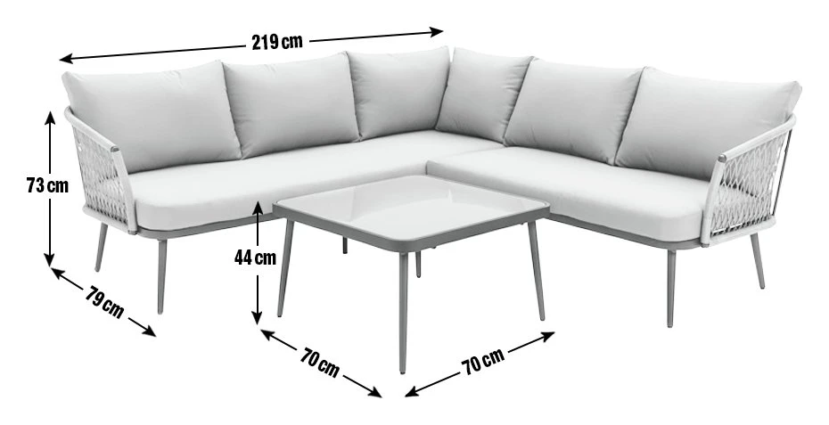 Habitat Habtat Somerset 5 Seater Metal Garden Corner Sofa Set - Grey 6 Habitat Habtat Somerset 5 Seater Metal Garden Corner Sofa Set - Grey - Image 4