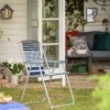Habitat Folding Metal Garden Chair - Blue -Habitat 1952683 R Z001A