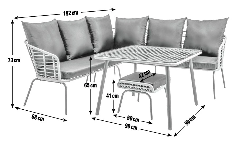 Habitat 7 Seater Rattan Effect Garden Corner Sofa Set- Black 7 Habitat 7 Seater Rattan Effect Garden Corner Sofa Set- Black - Image 5