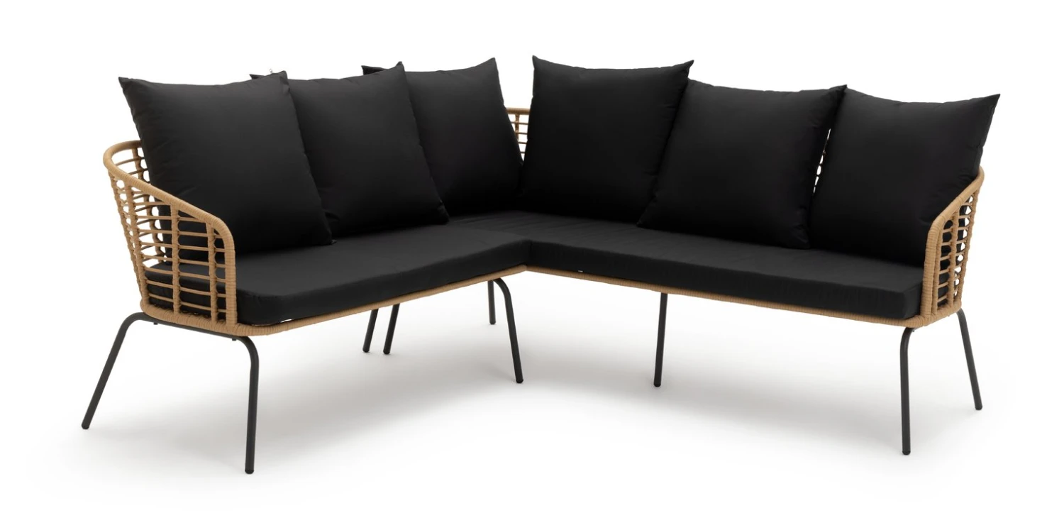 Habitat 7 Seater Rattan Effect Garden Corner Sofa Set- Black 11 Habitat 7 Seater Rattan Effect Garden Corner Sofa Set- Black - Image 9