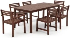 Habitat Amalfi 6 Seater Wooden Patio Set - Brown -Habitat 1993501 R Z002A