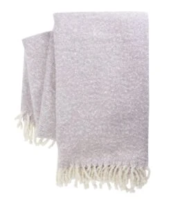 Habitat Faux Textured Mohair Throw - Lilac - 150x200cm