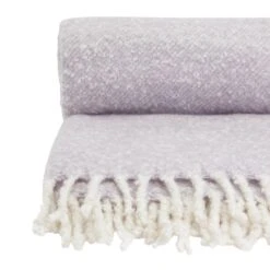 Habitat Faux Textured Mohair Throw - Lilac - 150x200cm -Habitat 2012168 R Z002A