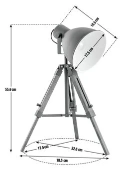 Habitat Loft Living Tripod Table Lamp - Grey -Habitat 2017596 R E001