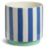 Habitat Blue Stripe Ceramic Planter -Habitat 2018155 R Z001A