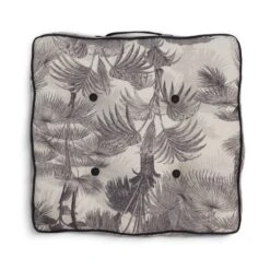Habitat Palm Print Grey Floor Cushion -Habitat 2029450 R Z002A