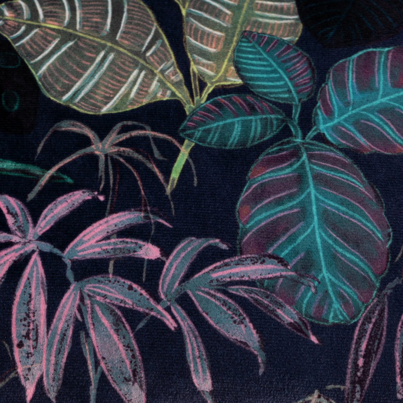 Habitat Botanical Print Velvet Cushion - Multi - 43x43cm 5 Habitat Botanical Print Velvet Cushion - Multi - 43x43cm - Image 3