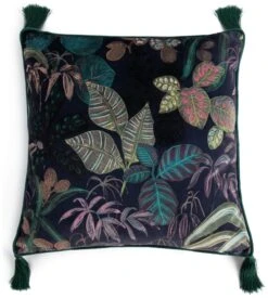 Habitat Botanical Print Velvet Cushion - Multi - 43x43cm 10 Habitat Botanical Print Velvet Cushion - Multi - 43x43cm -Habitat 2062840 R Z002A
