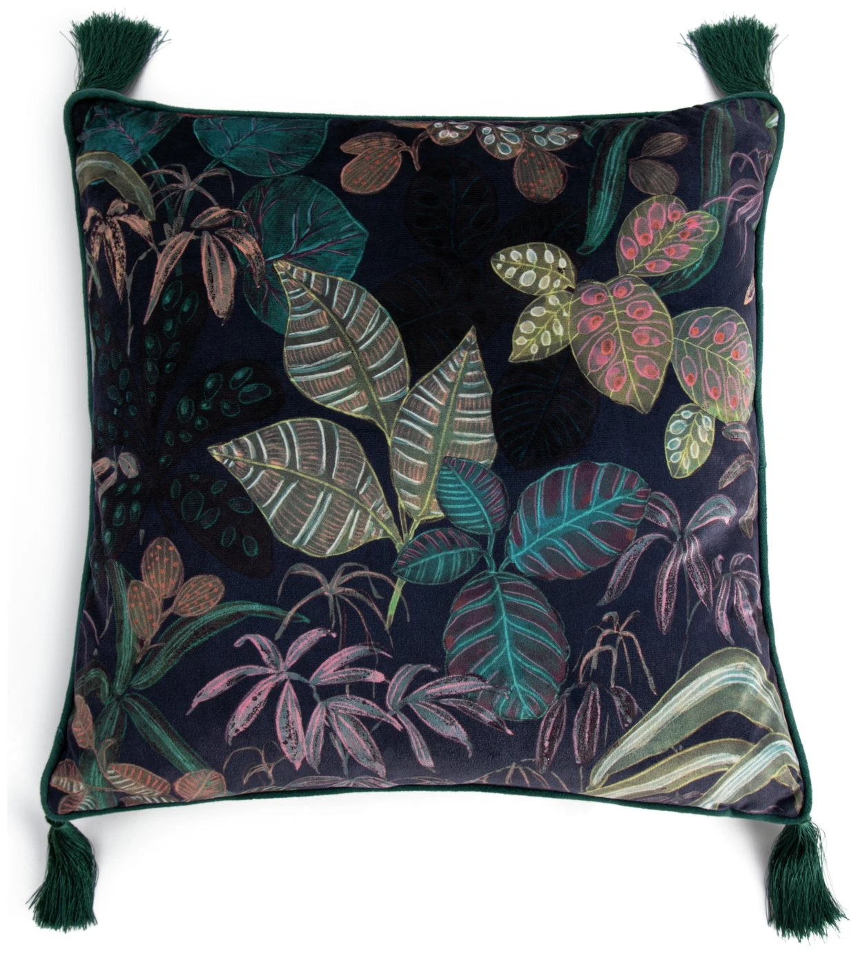Habitat Botanical Print Velvet Cushion - Multi - 43x43cm 6 Habitat Botanical Print Velvet Cushion - Multi - 43x43cm - Image 4