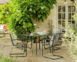 Habitat Indu 4 Seater Metal Patio Set - Black -Habitat 2063746 R Z001C