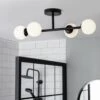Habitat Opal Metal Bathroom Flush Ceiling Light - Black 1 Habitat Opal Metal Bathroom Flush Ceiling Light - Black -Habitat 2067405 R Z001A