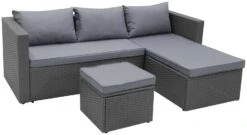 Habitat 4 Seater Rattan Effect Garden Sofa Set - Grey -Habitat 2070739 R Z002A