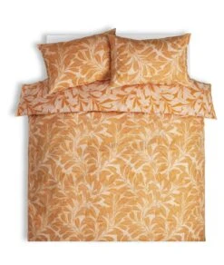 Habitat Cotton Linear Leaf Print Yellow Bedding Set- Single -Habitat 2208972 R Z003A