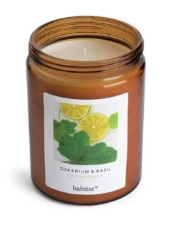 Habitat Scented Jar Candle - Geranium & Basil -Habitat 2257318 R Z003A