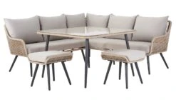 Habitat Malta 6 Seater Rattan Effect Garden Corner Sofa Set -Habitat 2258032 R Z002A