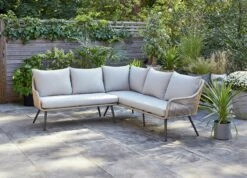 Habitat Malta 6 Seater Rattan Effect Garden Corner Sofa Set -Habitat 2258032 R Z006C