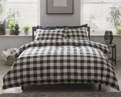 Habitat Gingham Check Black & White Bedding Set - Single