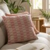 Habitat Checker Board Cushion - White & Pink - 43x43cm -Habitat 2714796 R Z001A
