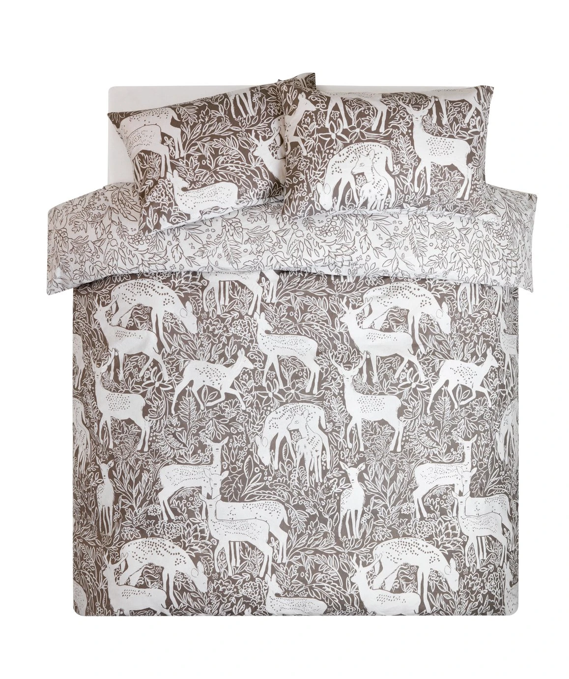 Habitat Brushed Cotton Deer Print Grey Bedding Set - Single 5 Habitat Brushed Cotton Deer Print Grey Bedding Set - Single - Image 3