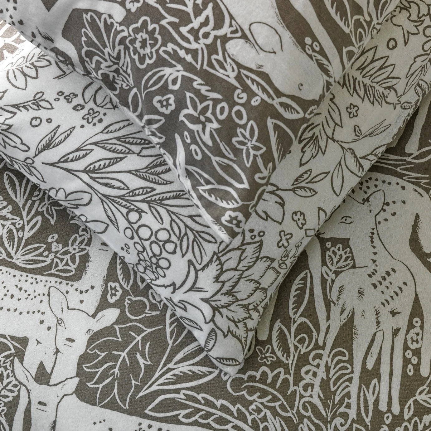 Habitat Brushed Cotton Deer Print Grey Bedding Set - Single 6 Habitat Brushed Cotton Deer Print Grey Bedding Set - Single - Image 4