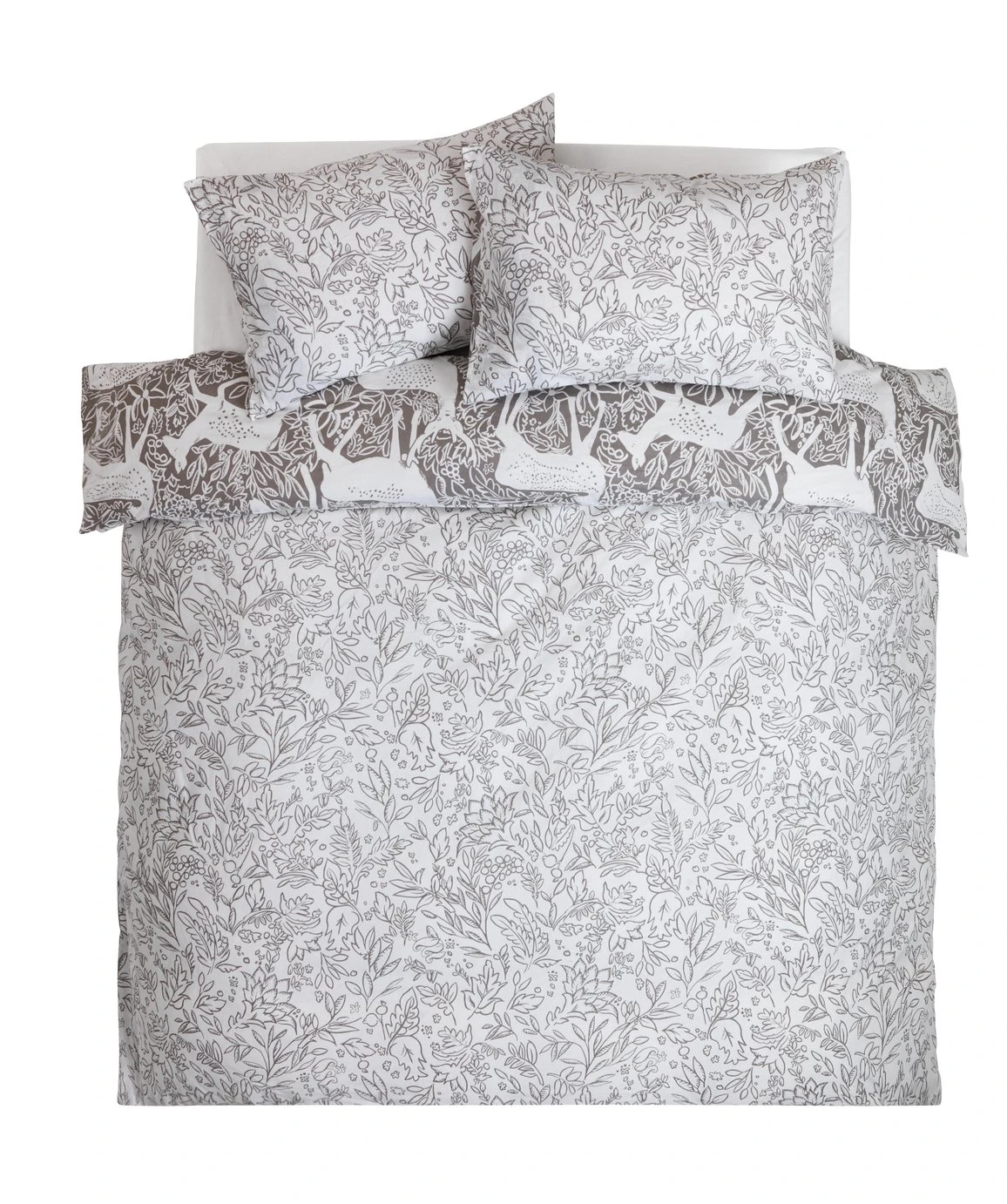 Habitat Brushed Cotton Deer Print Grey Bedding Set - Single 7 Habitat Brushed Cotton Deer Print Grey Bedding Set - Single - Image 5