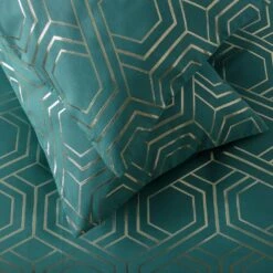 Habitat Geo Jacquard Teal Bedding Set - Double -Habitat 3036734 R Z002C
