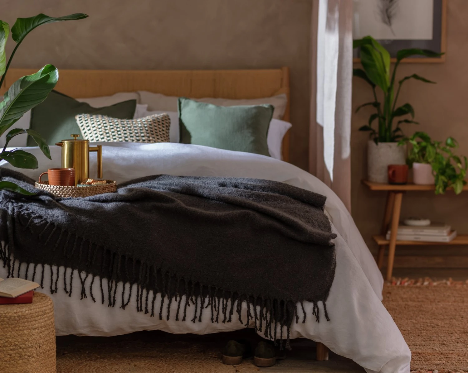 Habitat Faux Mohair Throw - Charcoal - 125X150cm 4 Habitat Faux Mohair Throw - Charcoal - 125X150cm - Image 2