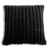 Habitat Ribbed Faux Fur Cushion - Charcoal - 50X50cm 1 Habitat Ribbed Faux Fur Cushion - Charcoal - 50X50cm -Habitat 3064380 R Z001A
