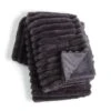 Habitat Ribbed Faux Fur Throw - Charcoal - 125X150cm